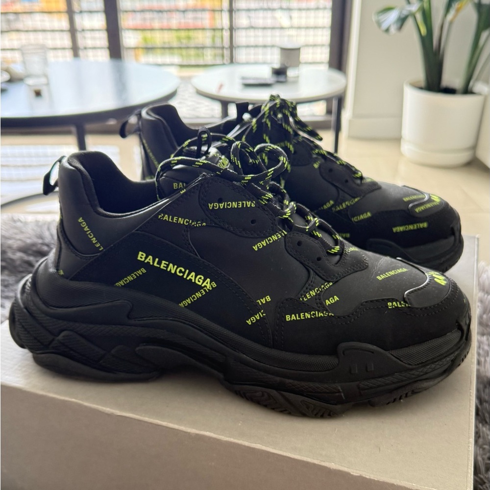 Balenciaga Triple S Black with Neon Accents